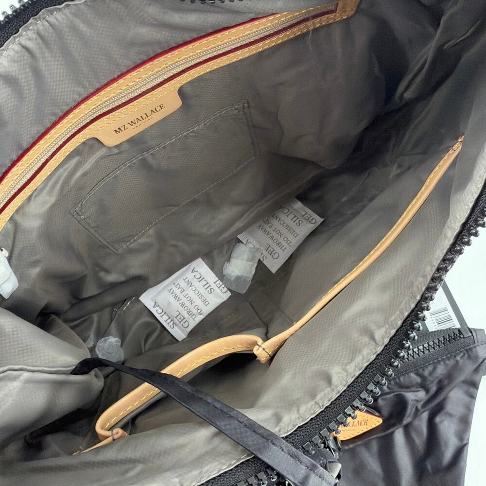 MZ Wallace Black Medium Woven Nylon Shoulder Bag - Picture 7 of 12